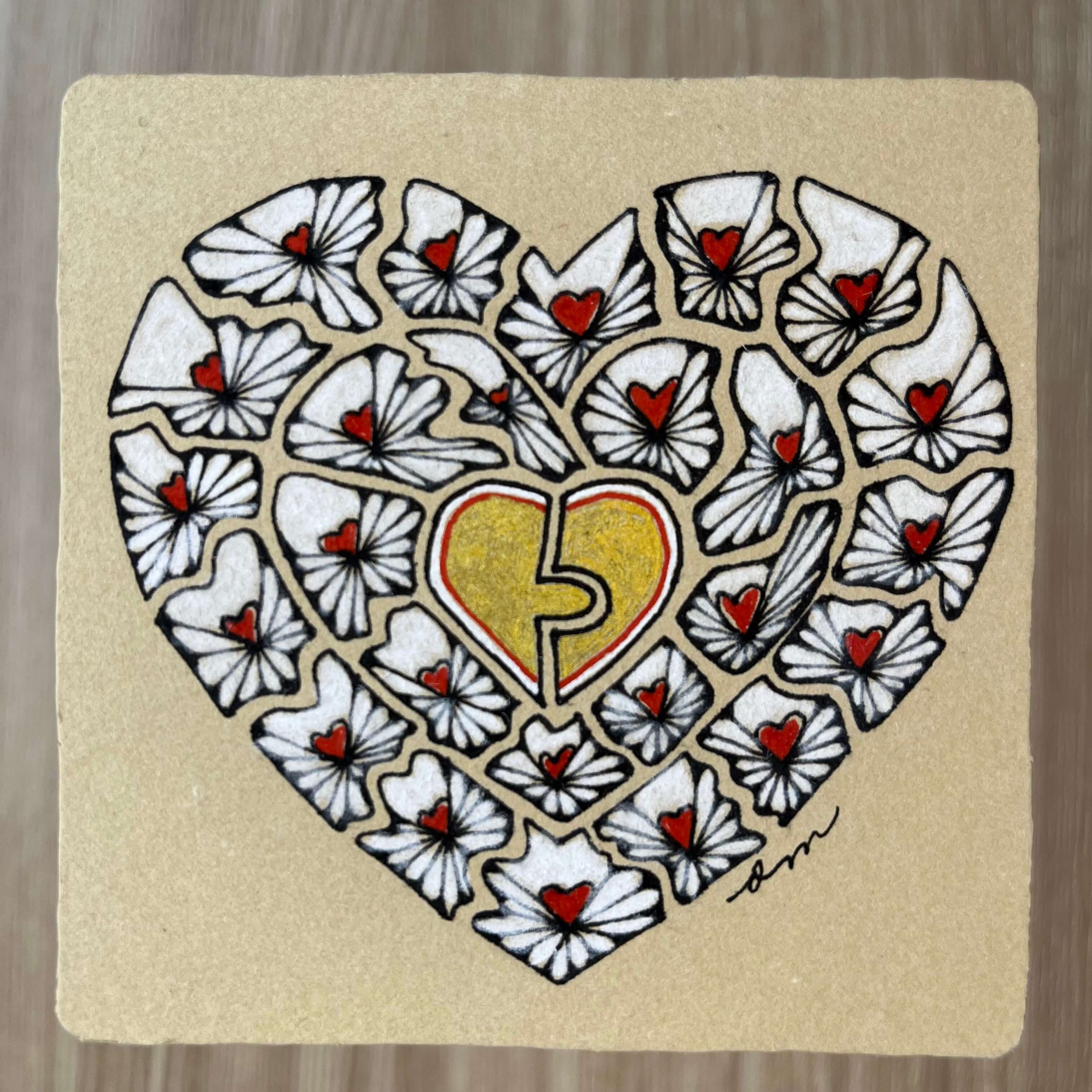 Online Zentangle Class: Hearts Connect