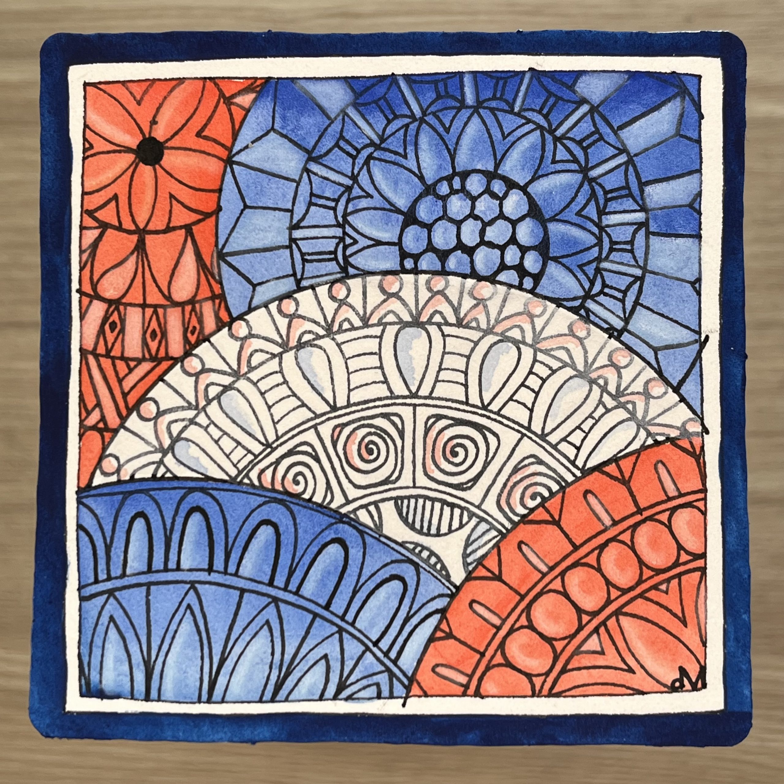Live Zentangle Class (Afternoon): Red, White, and Blue