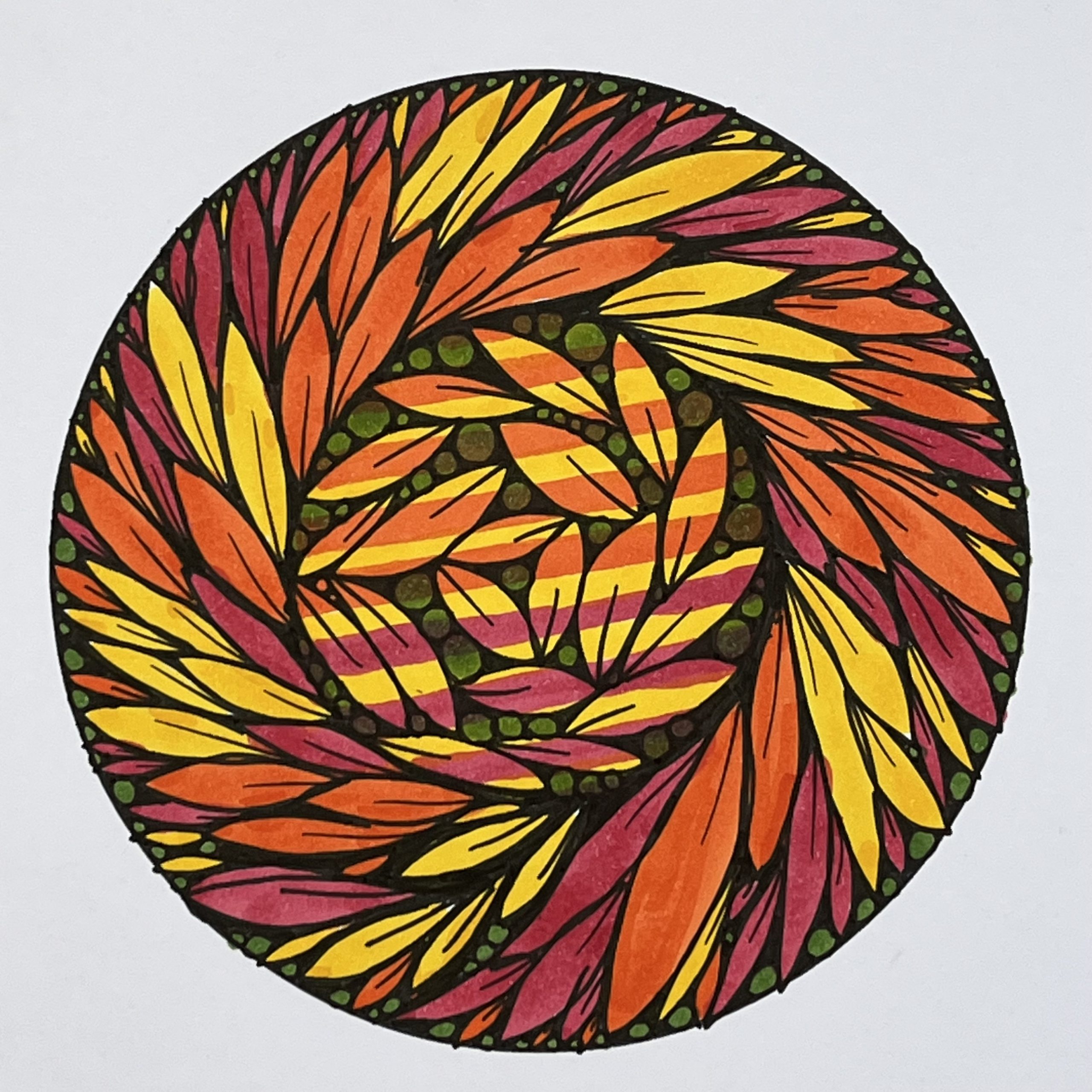 Live Zentangle Class (Evening): Fall Leaves Circling
