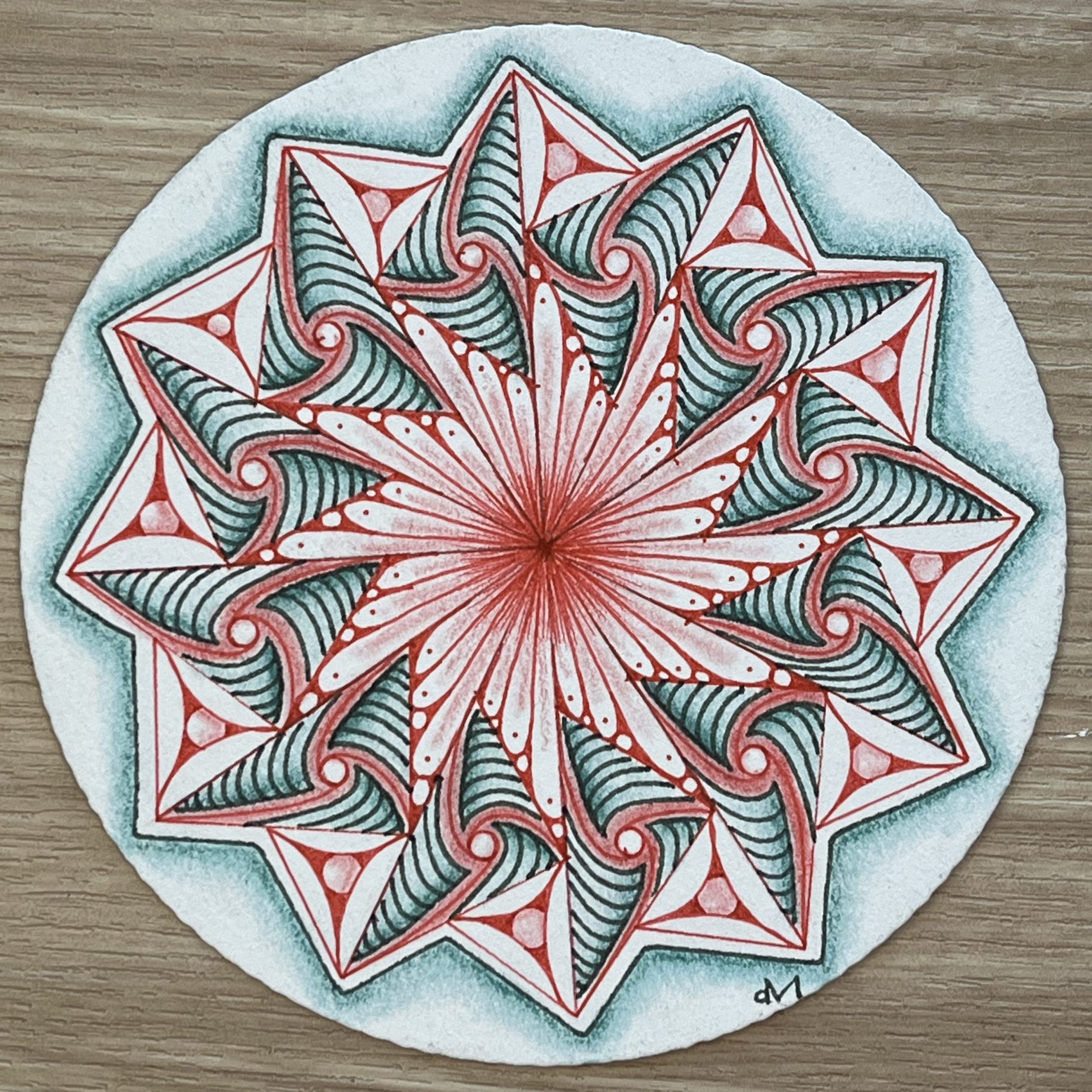 Online Zentangle Class: Red & Green Zendala