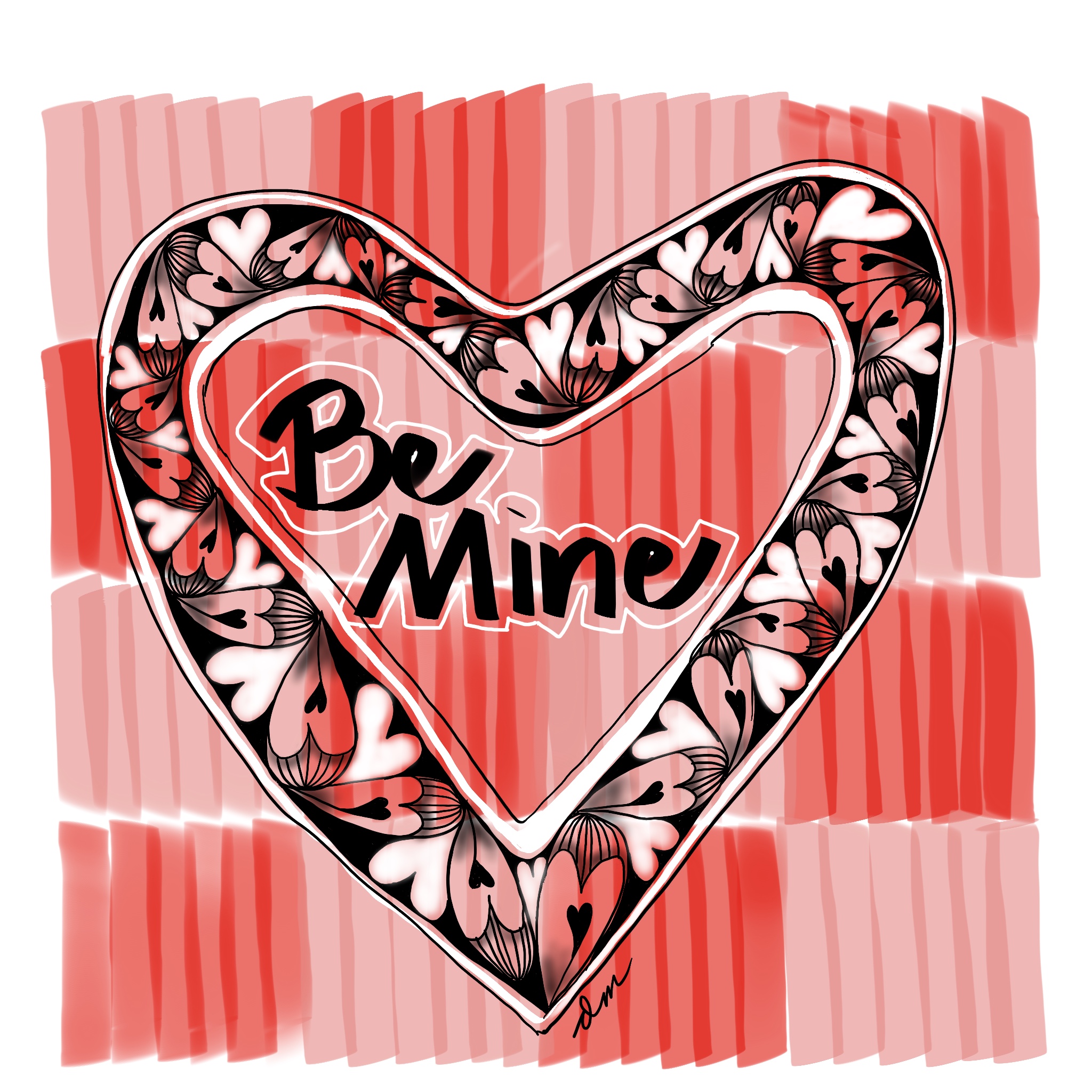 Live Zentangle Class (Evening): Be Mine Valentine's Day Zentangle Tile