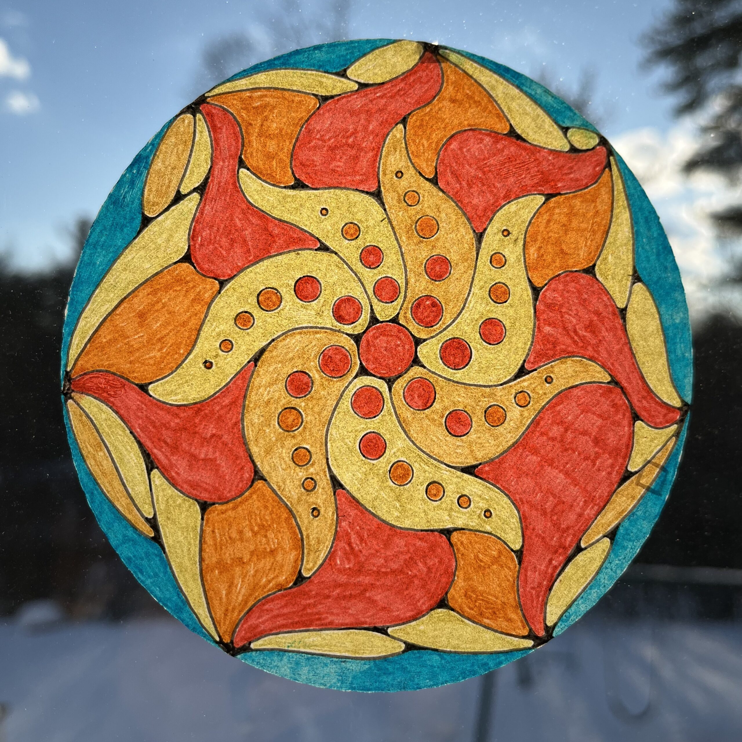 Online Zentangle Class: Flames Zendala